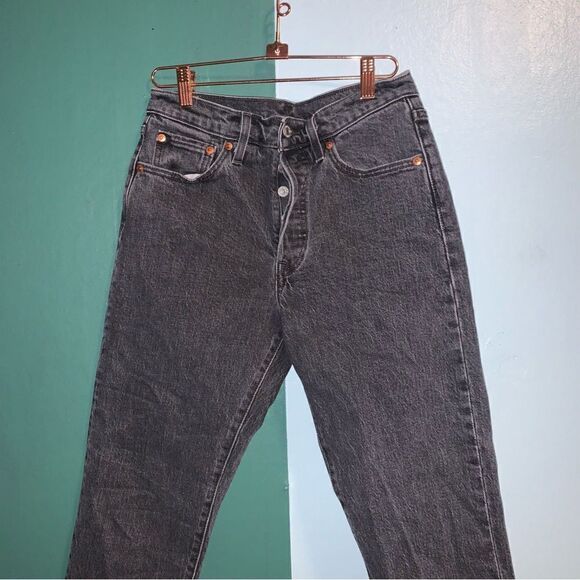 501 Levi Black Skinny Jeans Size 25 - Picture 2 of 9
